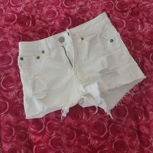 SOLD - Aero High Rise Shorty Distressed Shorts